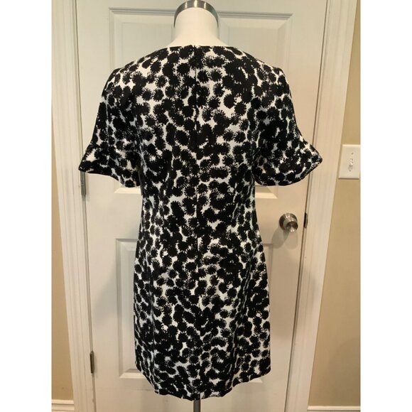 Trina Turk Black & White Paint Brush Patterned Short Sleeve Dress, Size 6 (US) - Picture 5 of 7